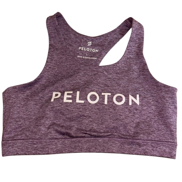 Peloton Heathered Strappy Back Purple Sports Bra Women’s L Workout CrossFit Run - Picture 1 of 12